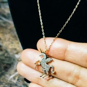 Gold plated unicorn necklace